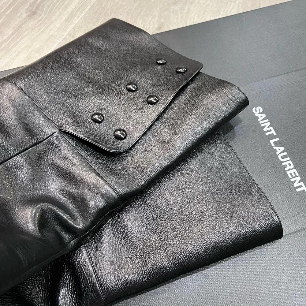 YSL Saint Laurent Over the Knee Boots Black - Picture 5 of 16